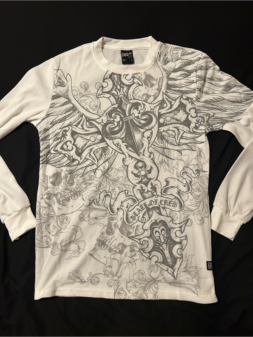 Thermal White Graphic Long-Sleeve Men’s Shirt